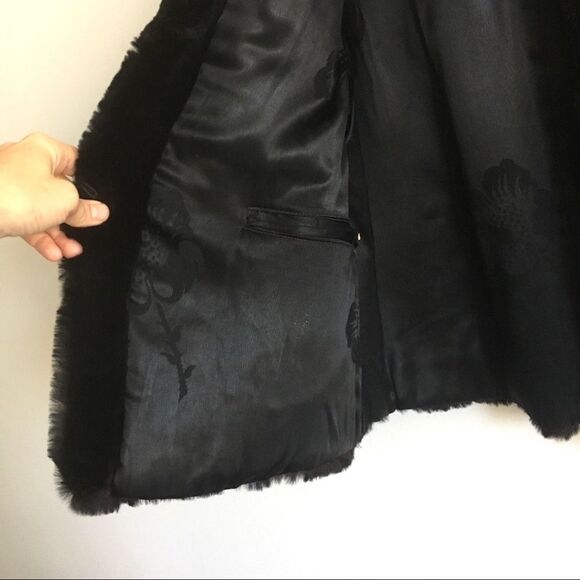 Vintage Mink Real Fur Jacket Bell Sleeves Black S - Picture 6 of 8